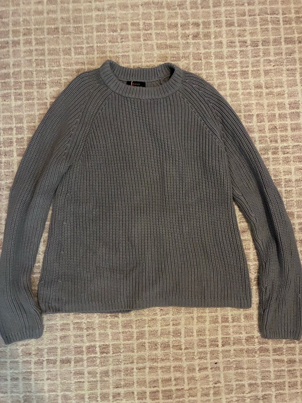 New Quince Organic Cotton Fisherman Crew Sweater Charcoal Gray NWT